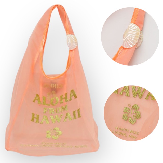 シェルヘアクリップ付 エコバッグ ALOHA
