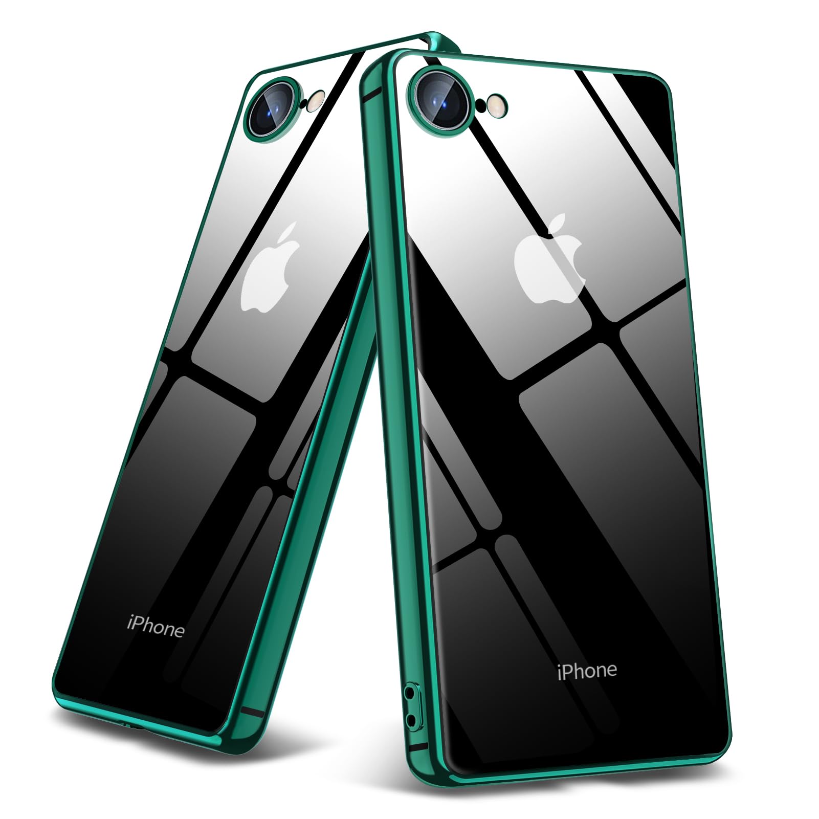 YULNCUZ 対応 iPhone SE3/SE2/8/7 用のケース クリア TPU 耐衝撃ケース メッキ加工 透明 薄型 アイフォンSE3
