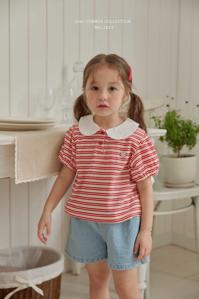 [予約][送料無料]≪MELIKEY≫Soul Stripe Collar T-Shirt 36