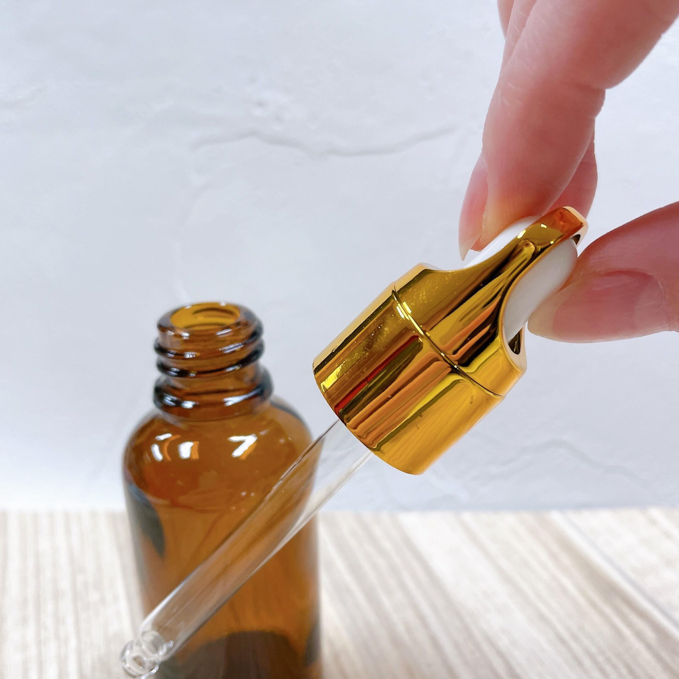 バスケットキャップ スポイト ボトル】30ml ブラウン ガラス製