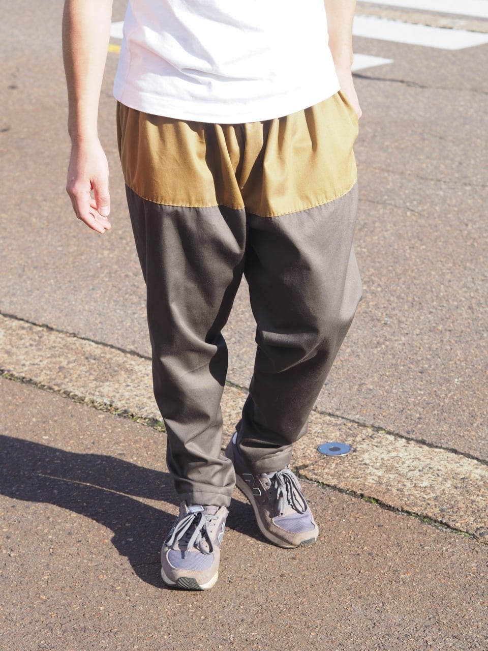 「たっつけ」チノ継ぎ合せ　木綿新品野良着