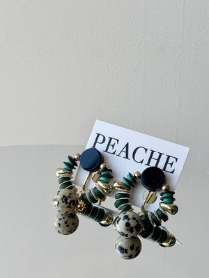 circle onyx turquoise stone drop gold