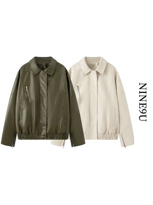 leather basic glossy jacket 2color【NINE9748】