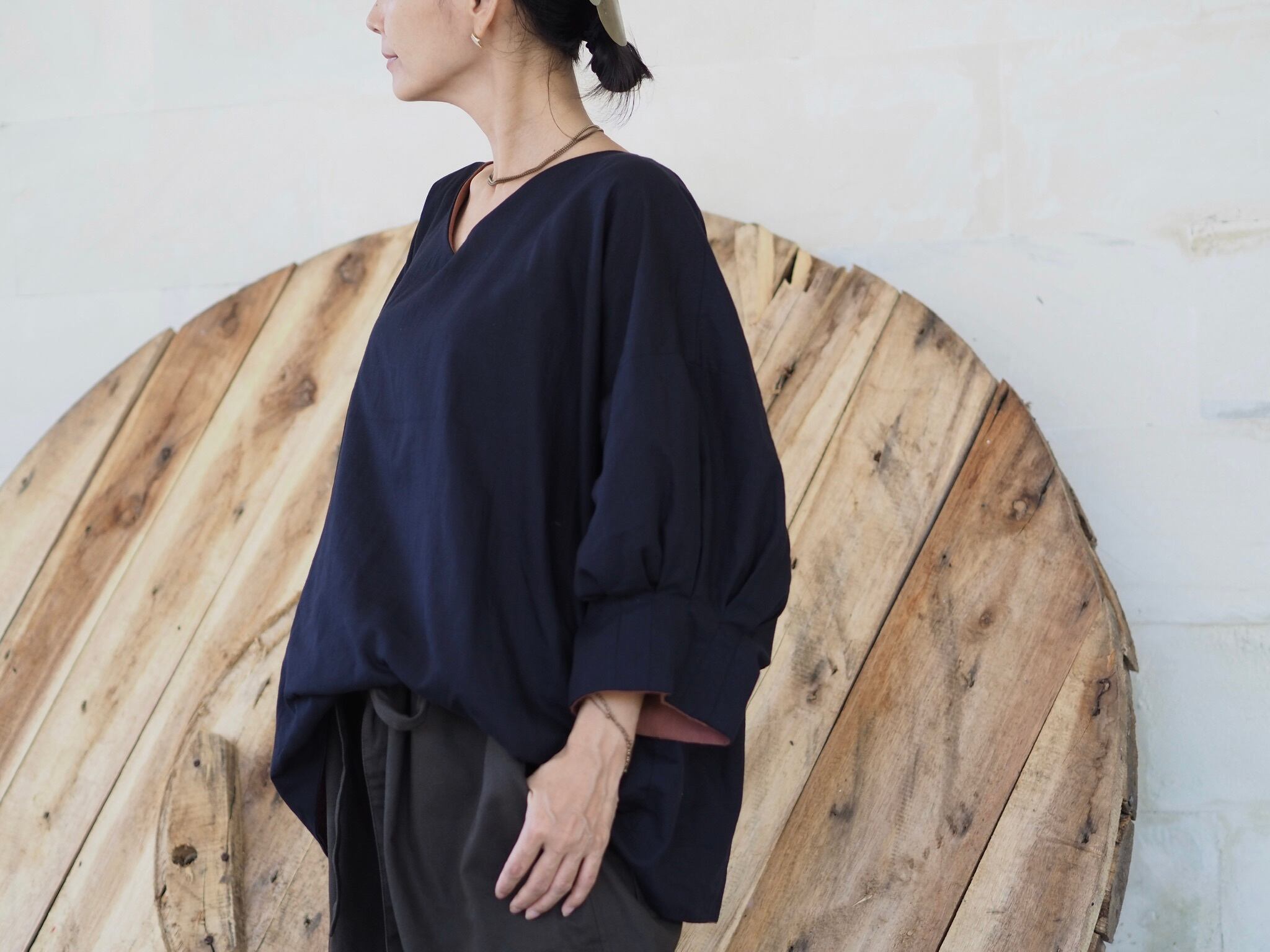 《3カラー》リバーシブル/4wayバルーン袖のトップス