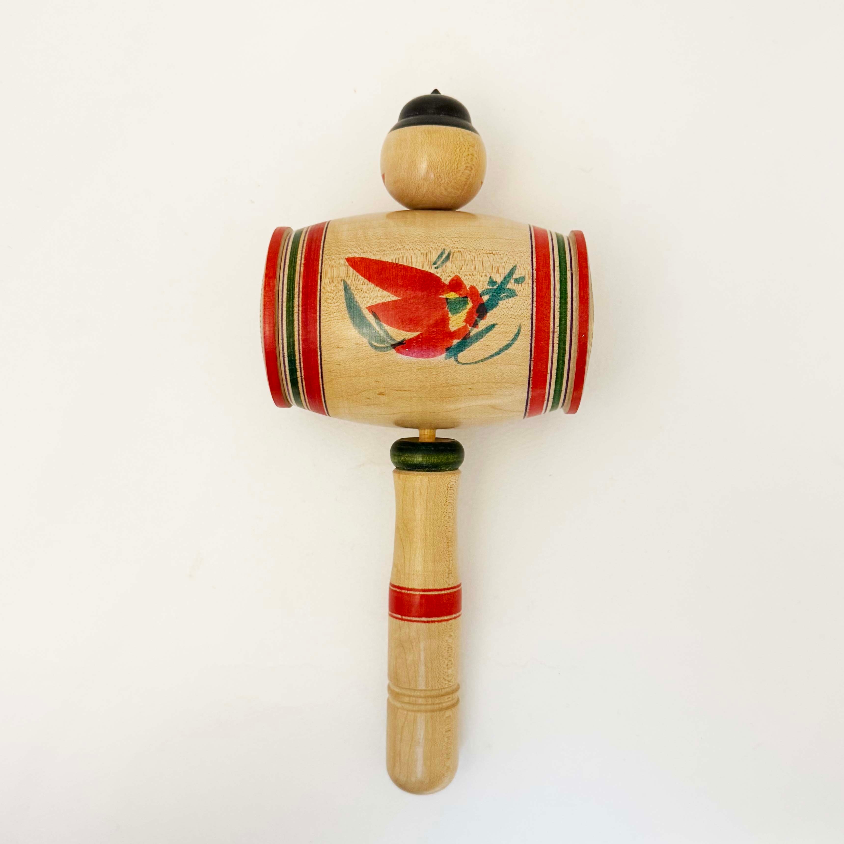 木地玩具 独楽入り小槌 （蔵王高湯系 / 梅木修一工人）