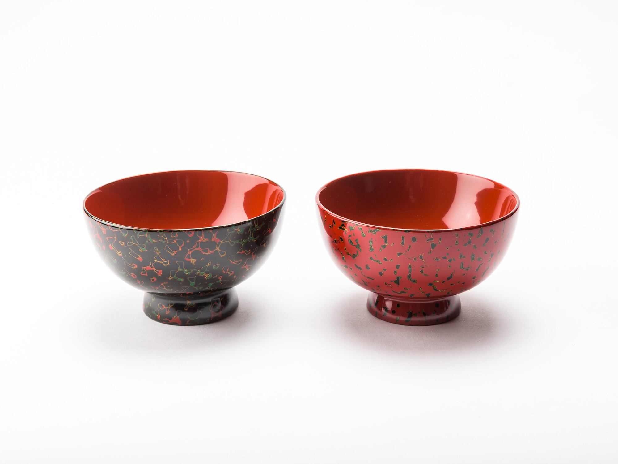 津軽塗 唐塗（馬鹿塗）5客セット 100年程前 汁椀 お椀 斑点 茶碗