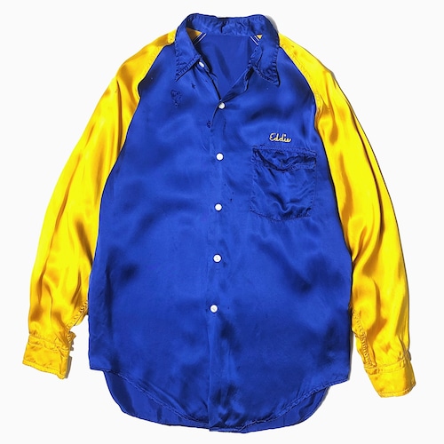 Vintage 50~60's "The K C S Co."Grunge Satin Shirt