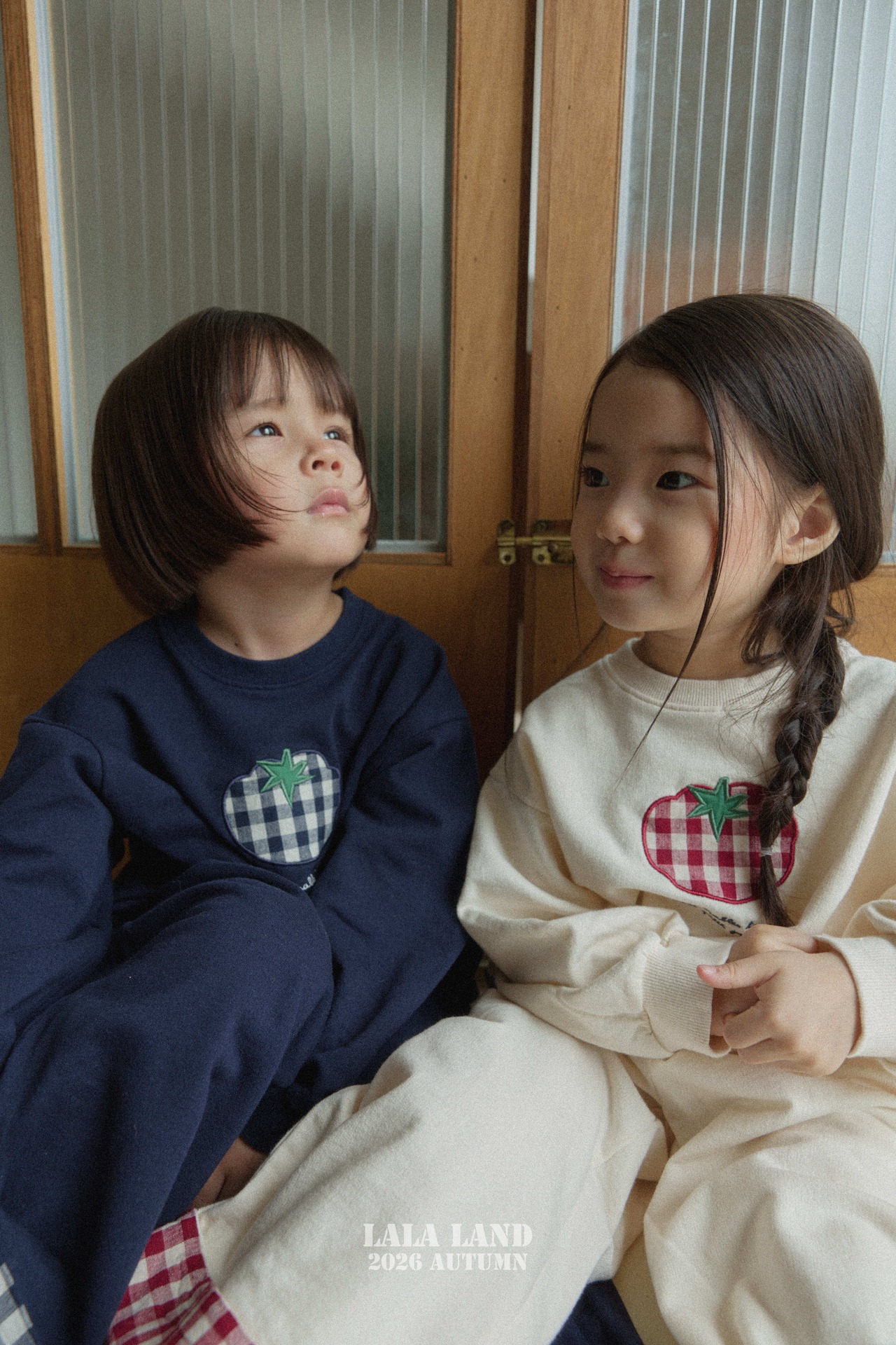 韓国子供服 / LALALAND / 26Autumn / チェック 切り替え パンツ / 秋服 / キッズ *XS~XL*