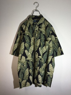 総柄 アロハシャツ モンステラ柄