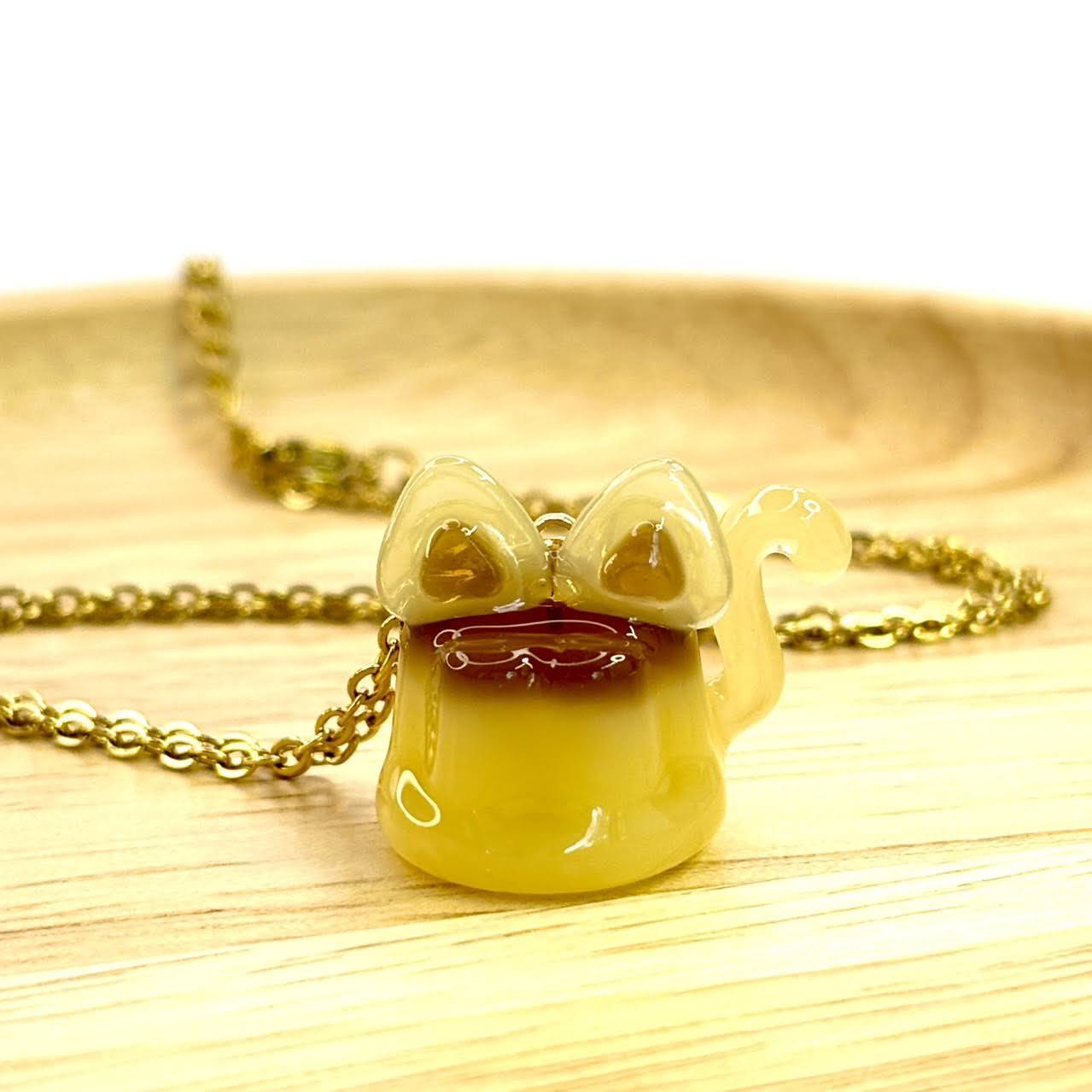 受注製作］ニャンニャンプリン 短毛ver. レジン ネックレス 猫