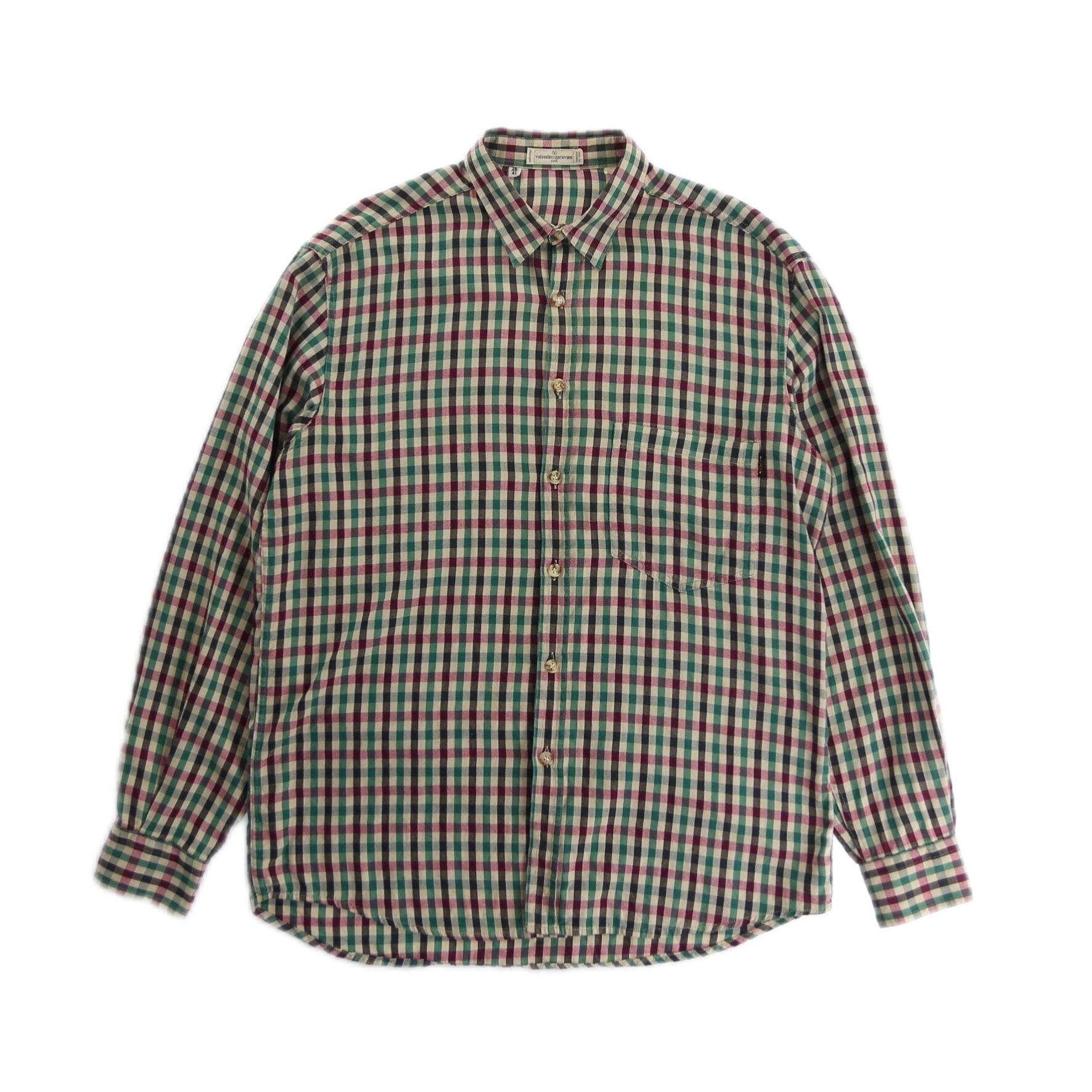 CUBA】1990s vintage VALENTINO GARAVANI check pattern rayon shirt