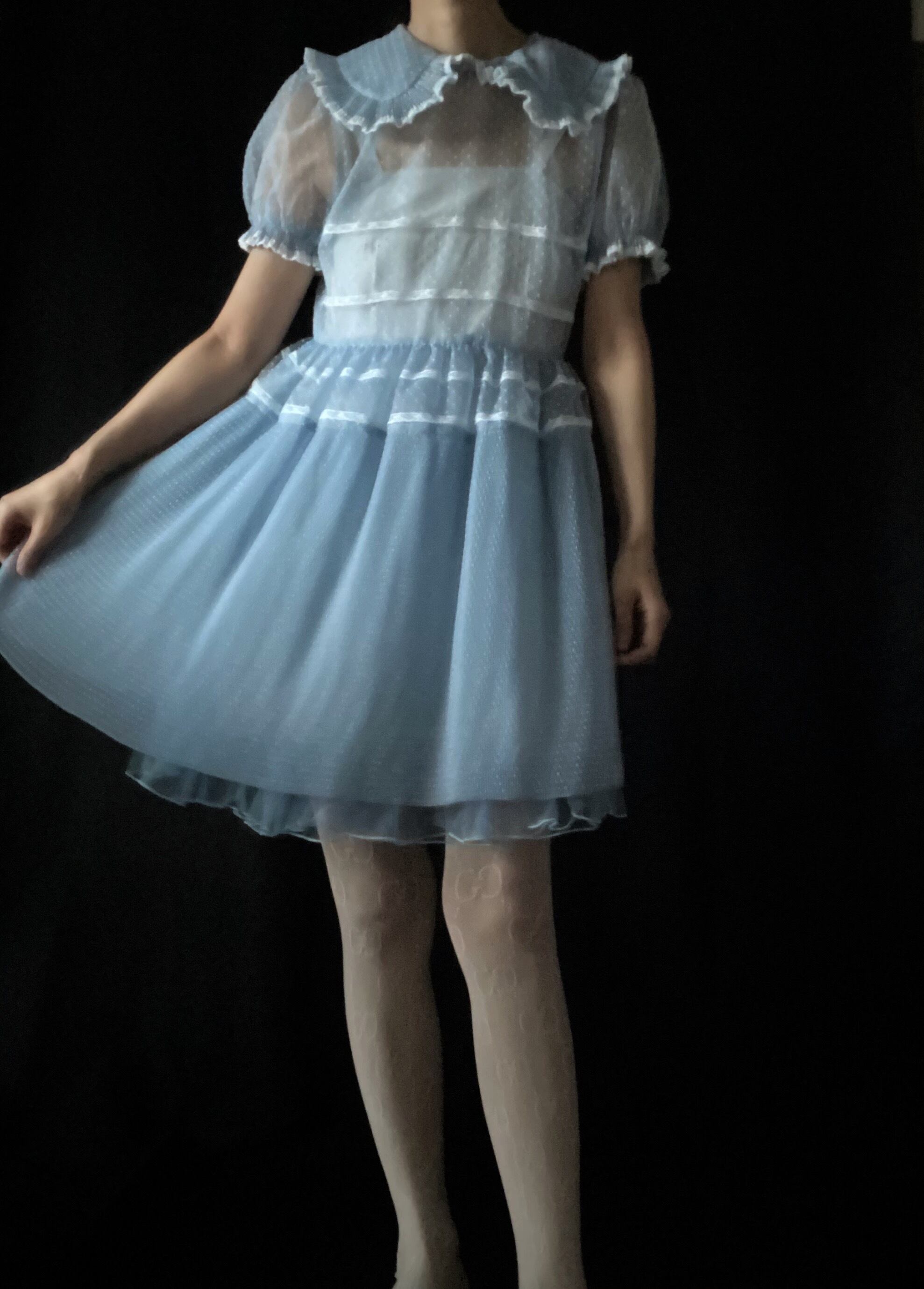 nu uniform kids chiffon dress 【dotted blue】 | nu uniform