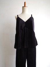 SINME  ベロア パンツ ショート　ブラック