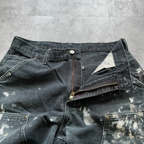 USA生地 ブラック ダブルニー Carhartt B136 BLK 32×32 詳細写真8
