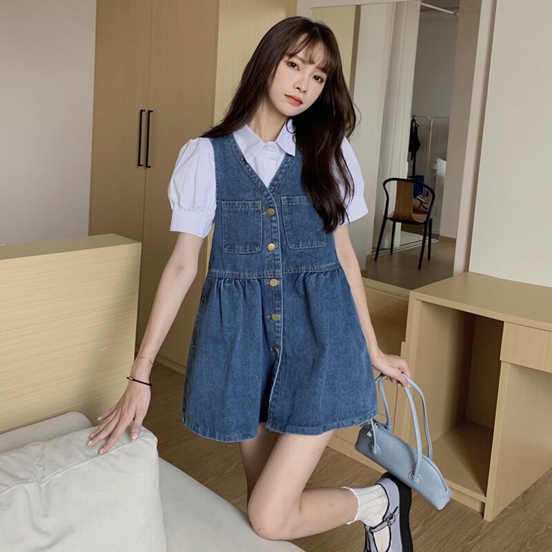 ノースリーブドレス サマースタイルショートスカート 大人ガーリー スウィート キュート カジュアル 夏物 試着室4613089371