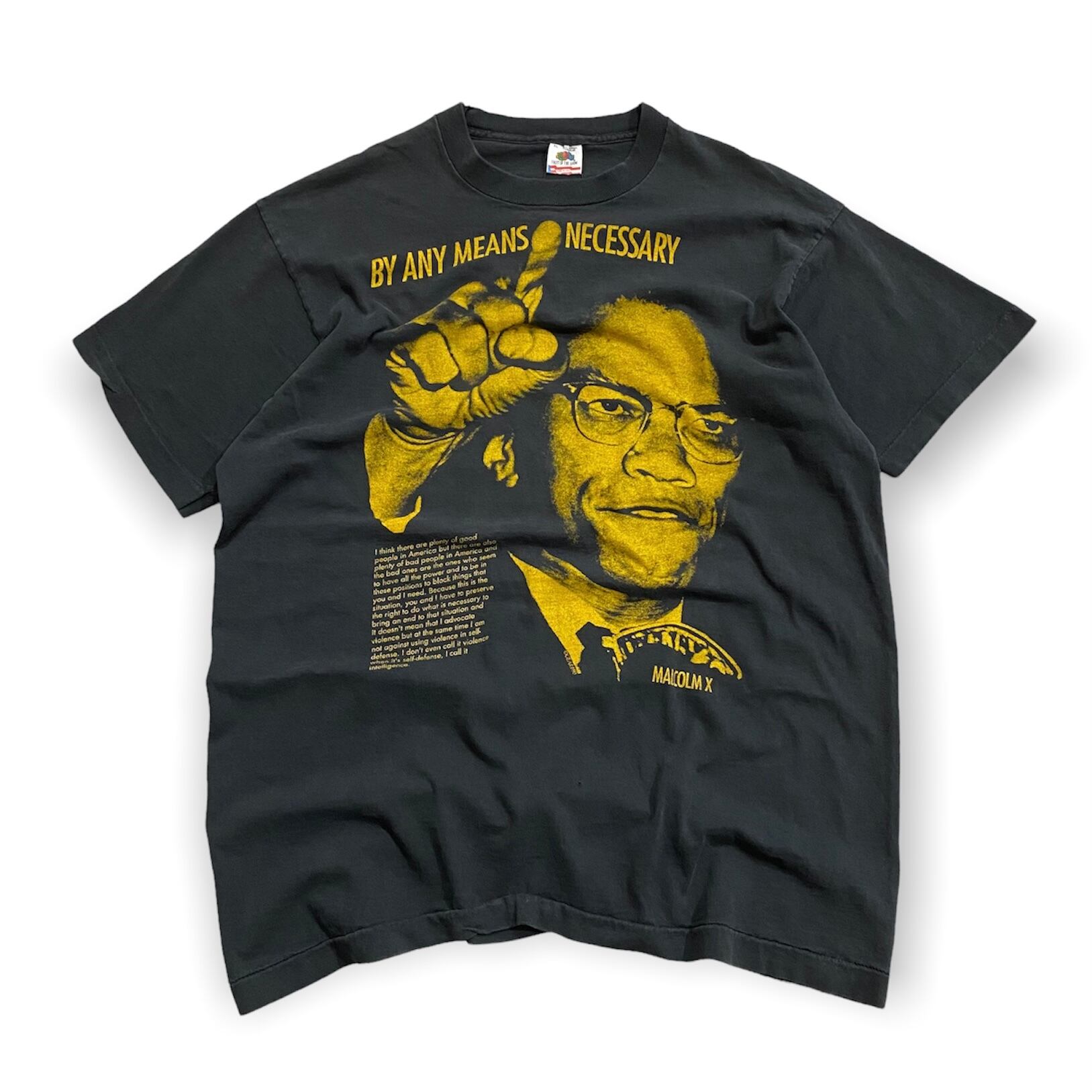 90sヴィンテージ｜1991 Malcom X／マルコムX Tシャツ [M]