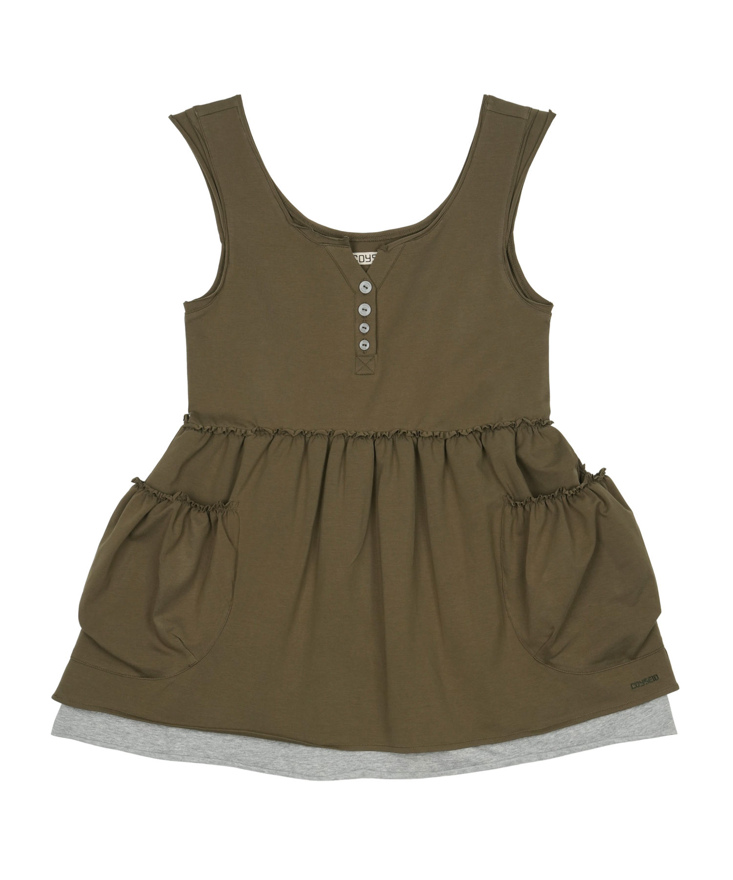 COYSEIO] SHIRRING POCKET SLEEVELESS KHAKI 正規品 韓国ブランド 韓国 