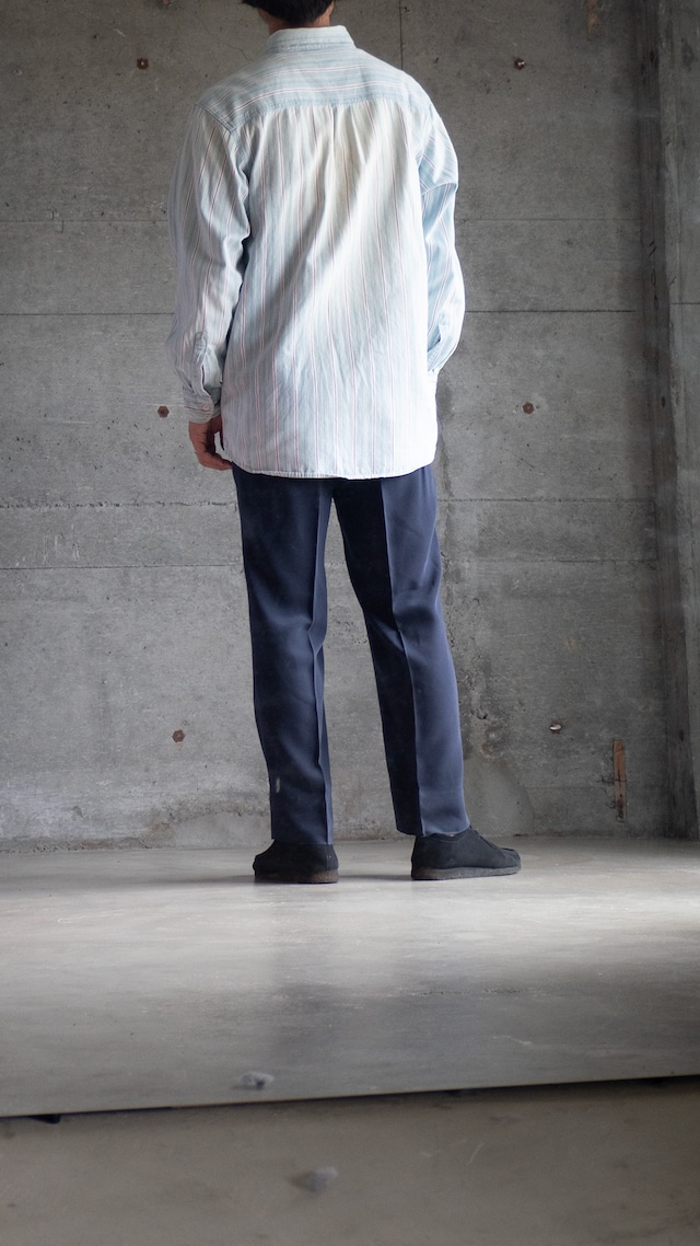 "ON THE BRINK" 1990s Multi stripe B.D. shirt