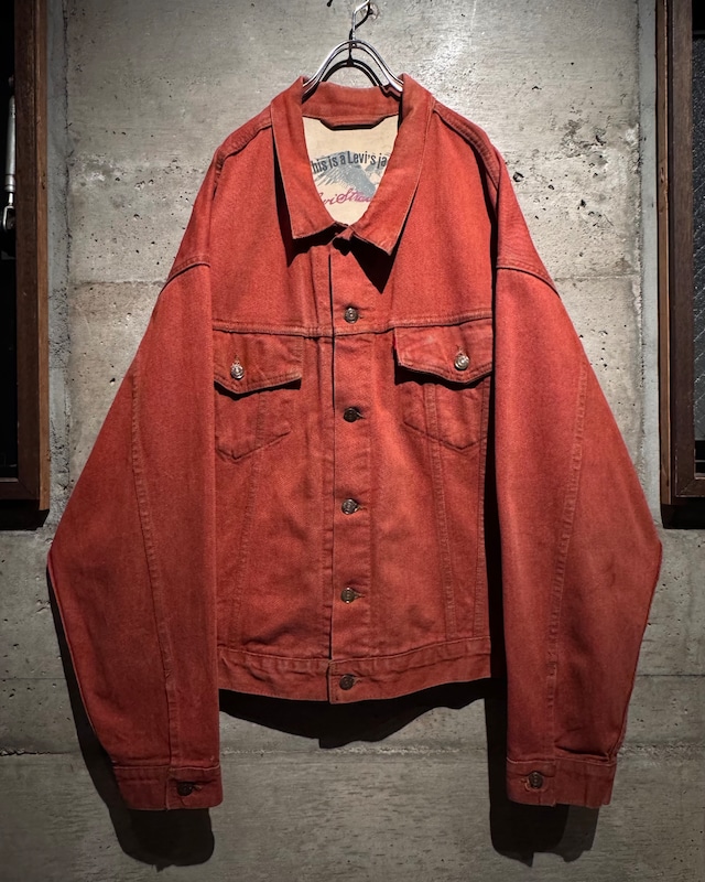 【Caka】80's “Levi's” Fade Red Color Vintage Denim Jacket