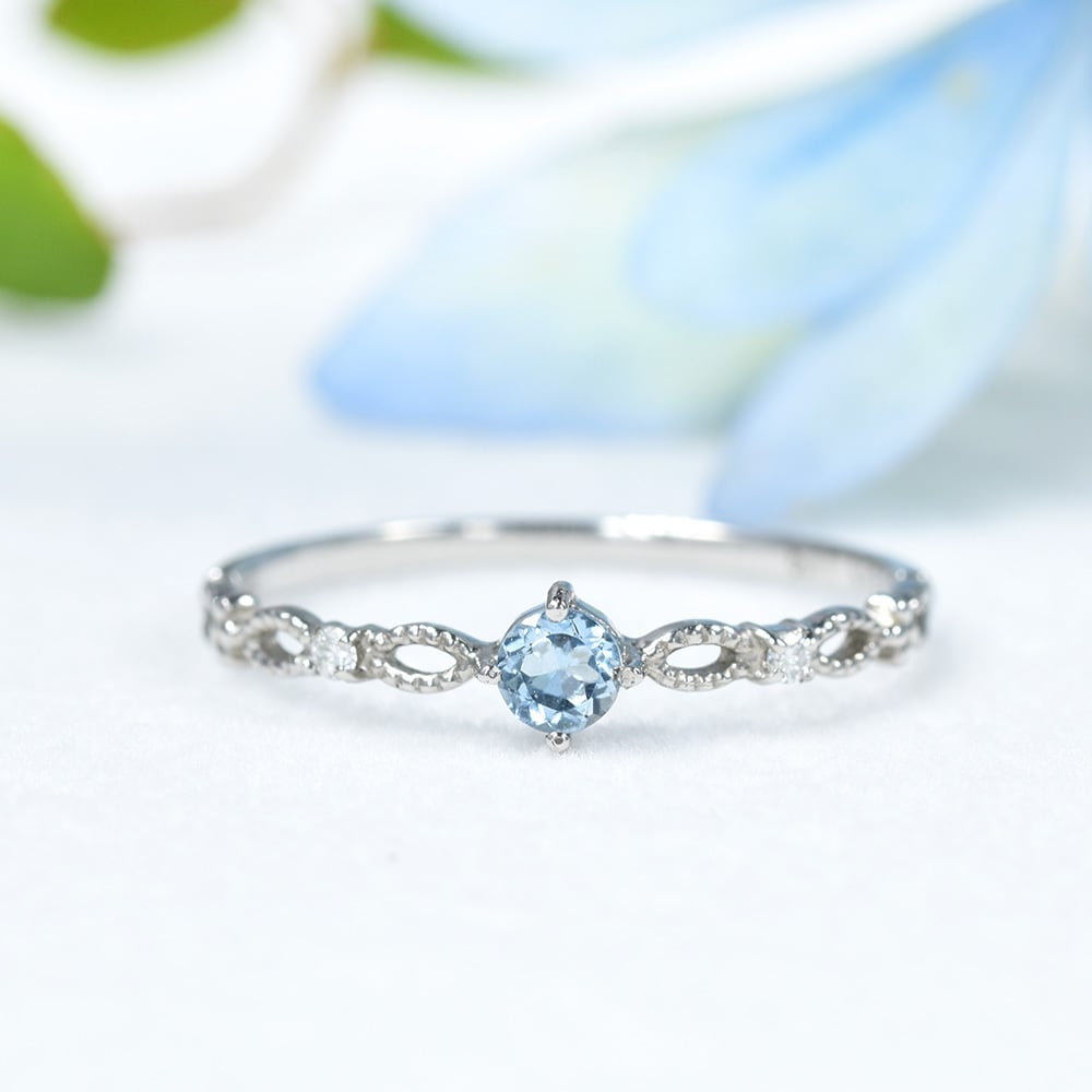 サンタマリア アクアマリン リング プラチナ900 フォリア CD068CIBS