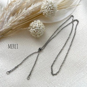 【60cm】ステンレス製スライダーネックレスチェーン幅2mm/SUS304/あずき