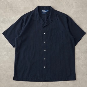 “Size L”Polo Ralph Lauren CALDWELL Silk × Cotton Shirt” Black”