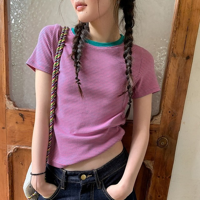 border bicolor tshirt　k-0147
