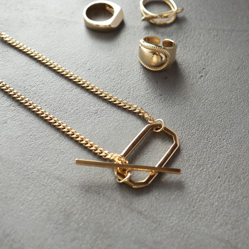 NECKLACE || 【通常商品】 STICK AND OCTAGON NECKLACE || 1 NECKLACE || GOLD || FNOAL1205G