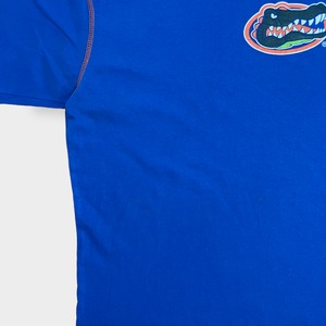 【STARTER】カレッジ フロリダ大学 ケーターズ Gators ビッグサイズ Tシャツ ワンポイントロゴ バックプリント University of Florida 半袖 ブルー US古着