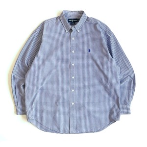 USED 90’s Ralph Lauren, B.D. check shirts "BLAKE"- blue