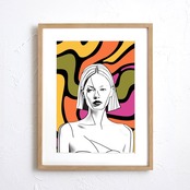 Pop Femme ? Flow of Colors｜色彩と感情が溶け合う女性ポップアートポスター｜個性と自由をインテリアで表現するモダンデザインA3ポスター