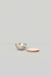 _Fot - bowl S :natural|レザー蓋付きステンレスボウル/ウッドボール付属/フレグランス対応/小物入れ/日本製