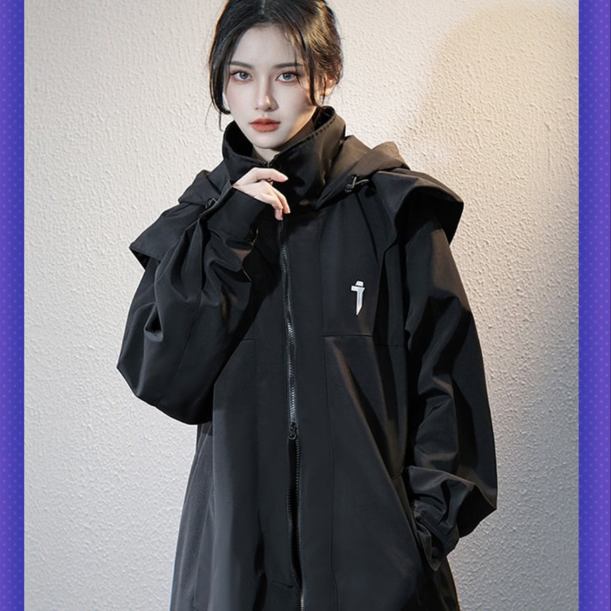 スチームパンク ロングコート ハイネック×ダブルジッパー｜WithU