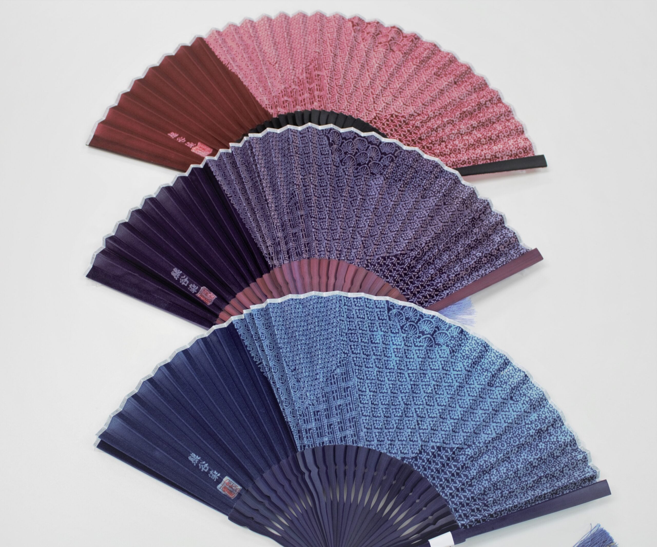 熊谷染扇子（生地：絹）