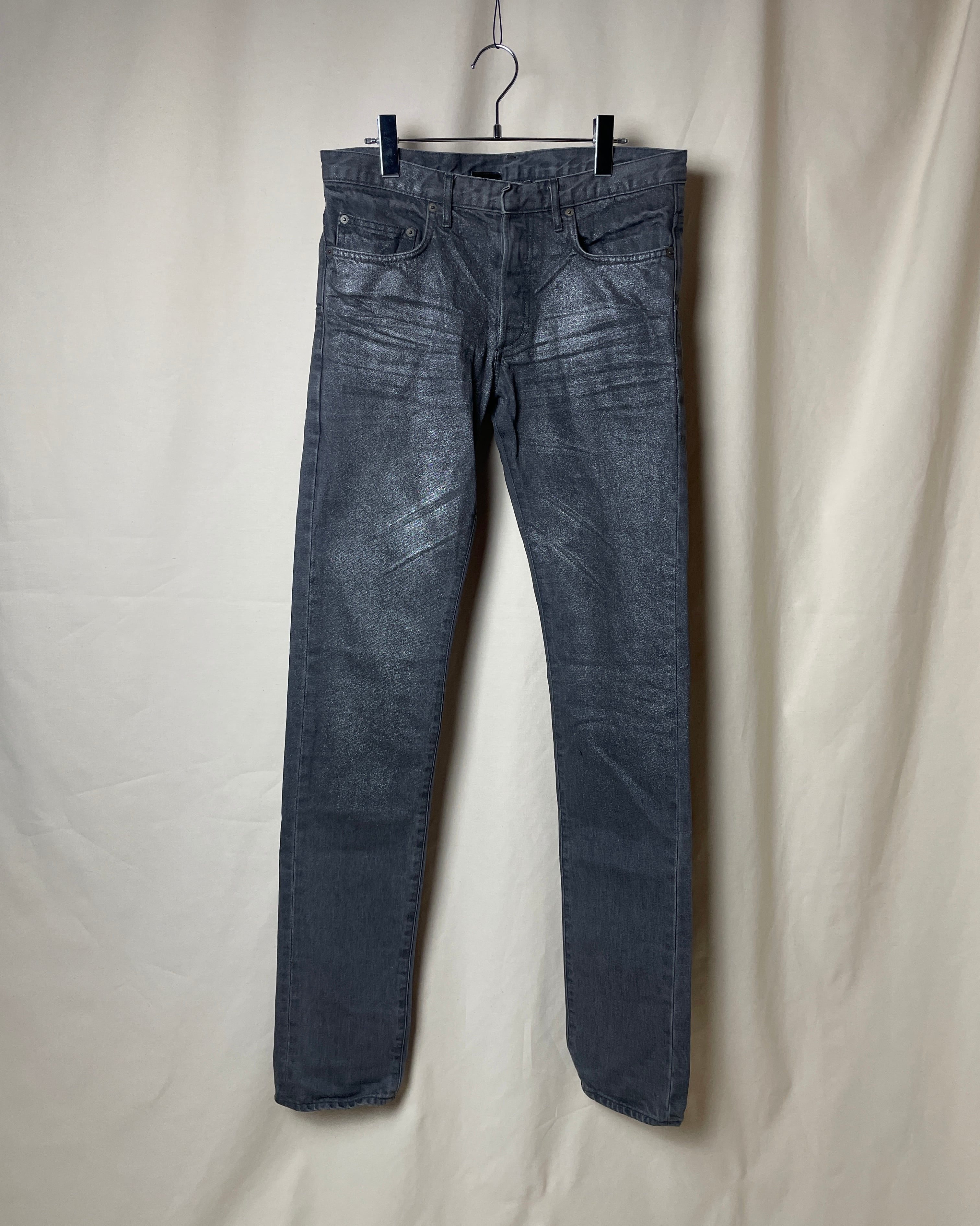 S/S2005 Dior Homme - “BECK” Glitter Lame Coated Denim Pants