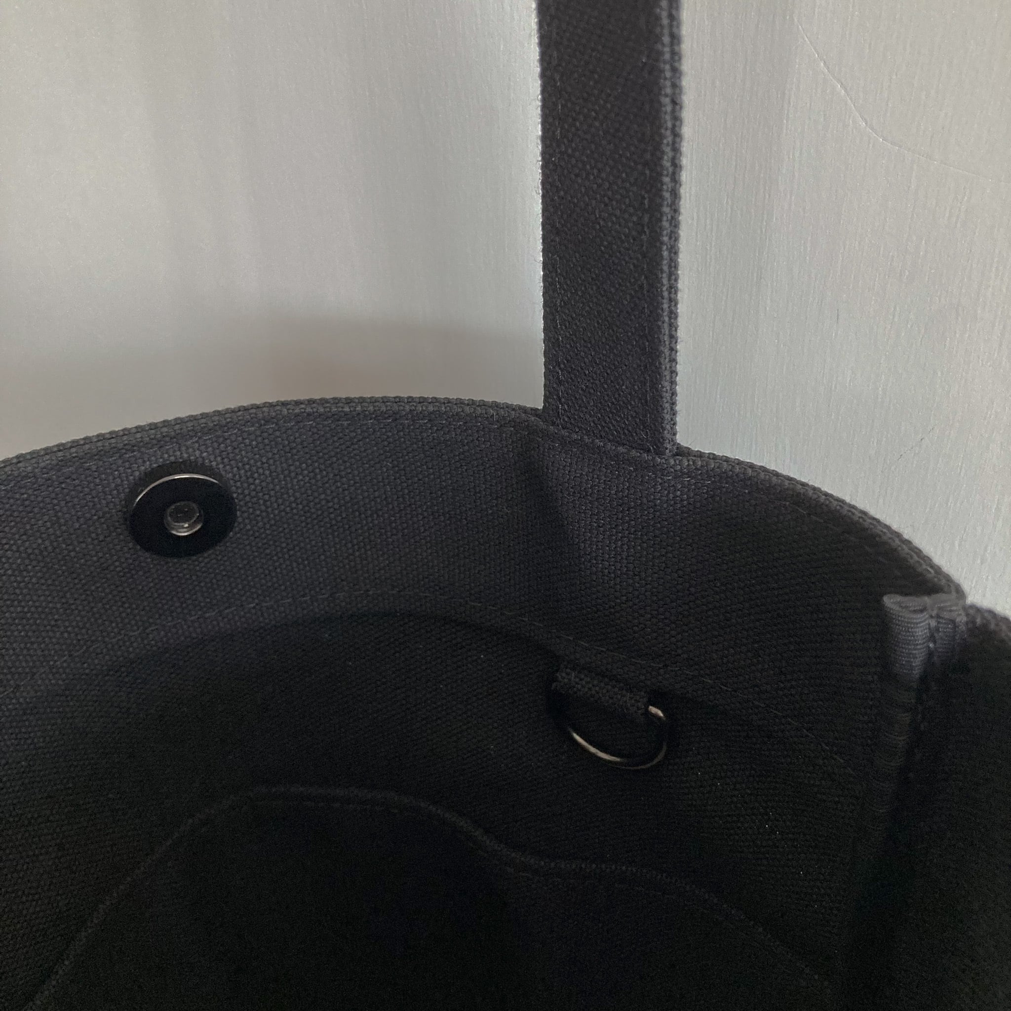 ダブルポケット丸底トート 黒 / 8号帆布 | aoya bags | シンプルで少し