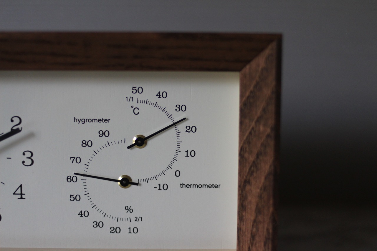 FRAME　フレーム 　温湿度計付き置掛兼用時計