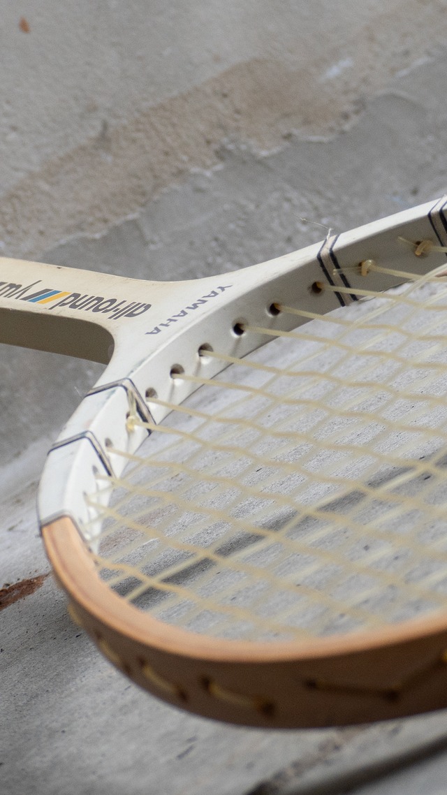 "YAMAHA" '80s vintage Wooden tennis racket