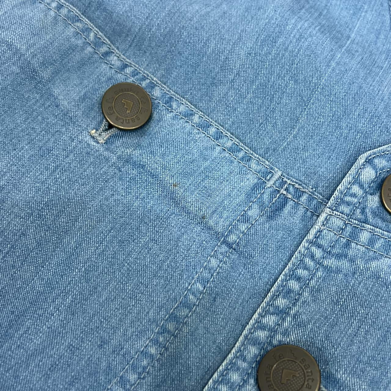 santa fe サンタフェ 切替メッシュ デザイン デニムベスト ジャケット /インディゴ系 日本製 メンズ