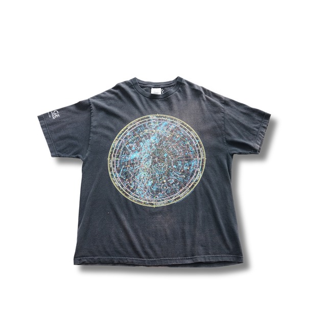 90s VERY LARGE ARRAY 天体図 星座プリント Tシャツ(表記XL・実寸XL相当)|NA990