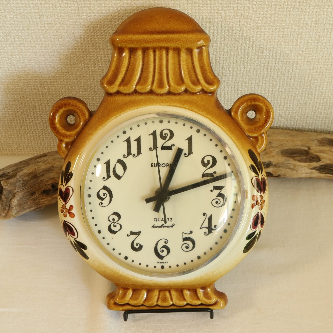 陶器製 壁掛け時計 キンツレ社電子式 可動確認済み ドイツ製 - 掛時計