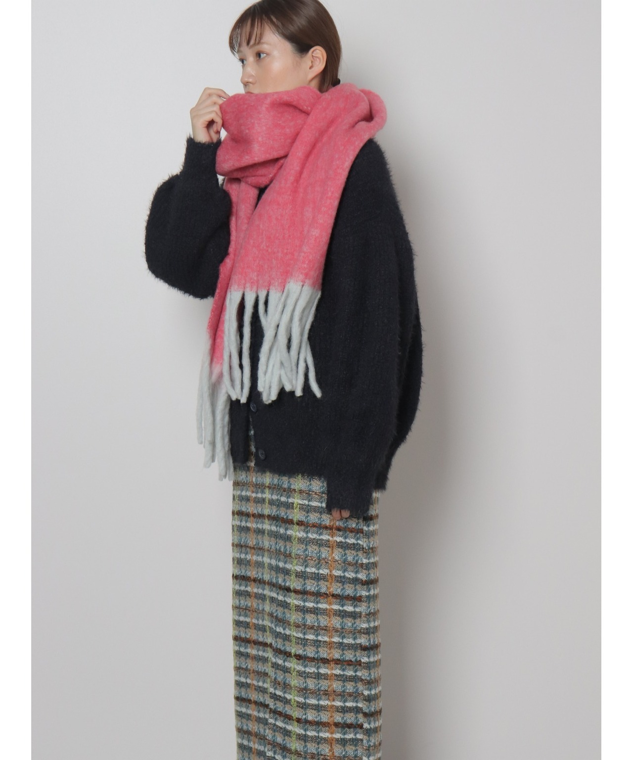 OI230501 バイカラーメランジーストール purple