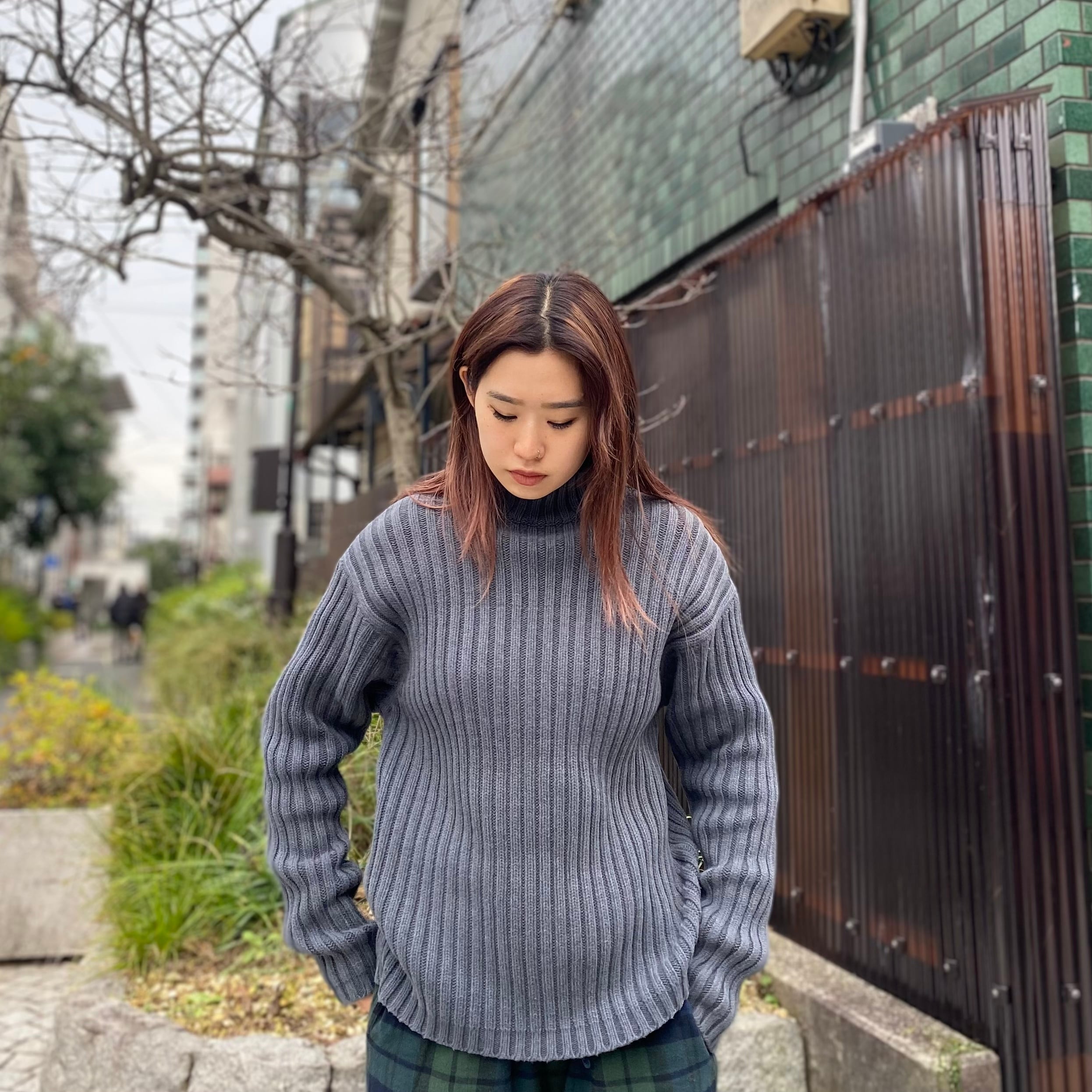 FOX CASHMERE KNIT OLIVE  Sサイズ