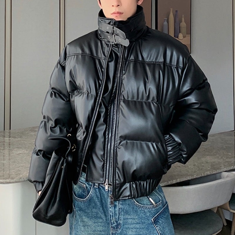 ダブルスタンドカラー光沢ジャケット C10560