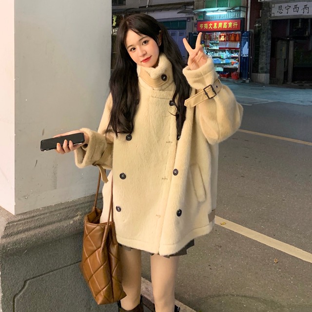 フェイクファー コート ミドル丈 韓国 ファッション レディース オルチャン 秋 冬 ハイネック 防寒 デート Cocotown フェイクファー コート ミドル丈 韓国 ファッション レディース オルチャン 秋 冬 ハイネック 防寒 デート Cocotown