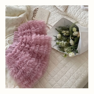 夏ハイウエストチュールスカート