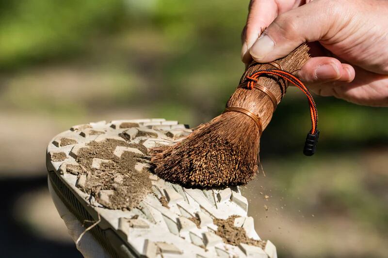 hinata x 深海産業 アウトドアキッチンハードブラシ（日本棕櫚シダ棒