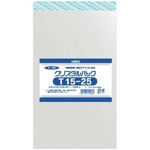 【特価処分】シモジマ ヘイコー 透明 OPP袋 クリスタルパック テープ付 15×25cm 100枚 T15-25 006742200