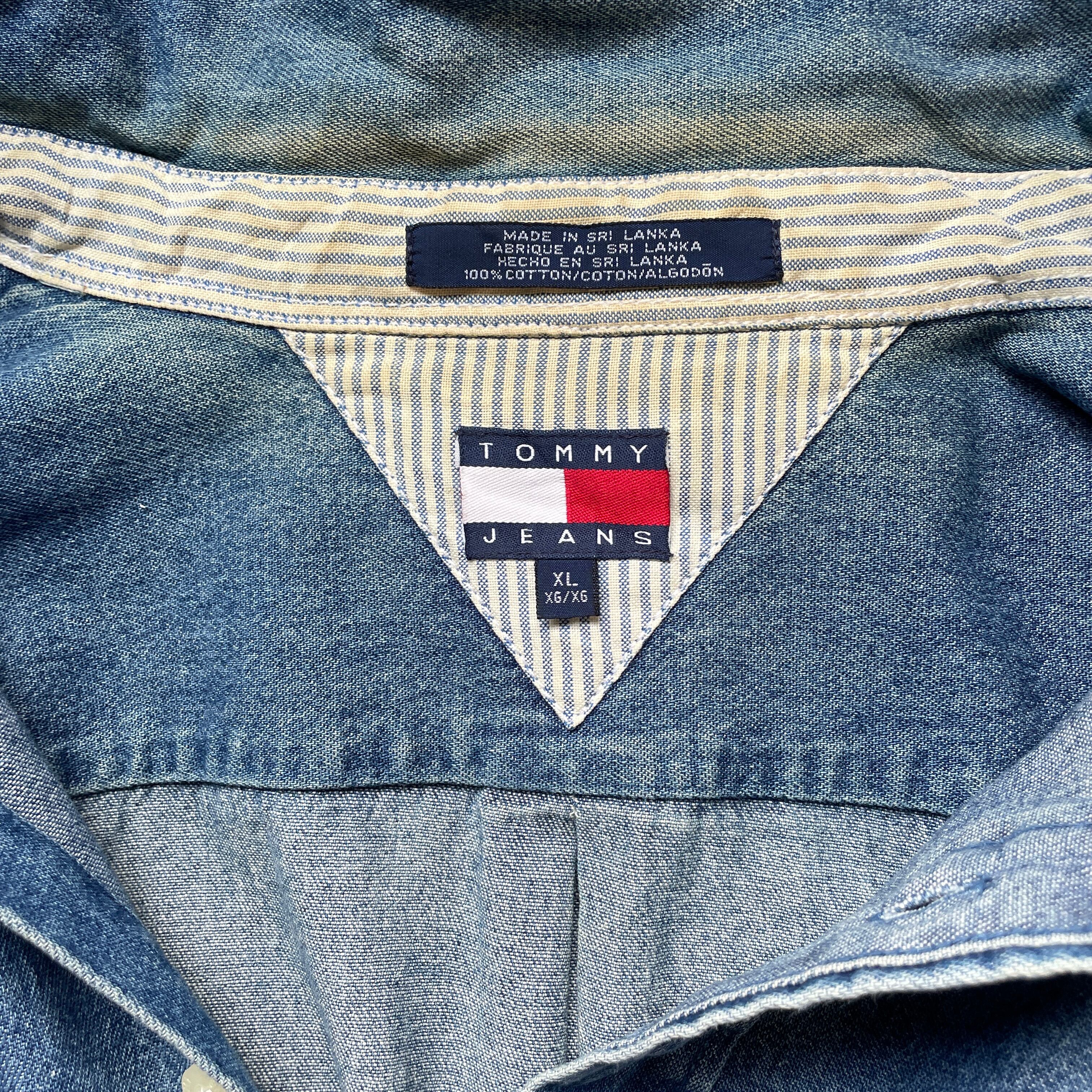 90年代 TOMMY HILFIGER GOLF トミーヒルフィガー 長袖デニムシャツ