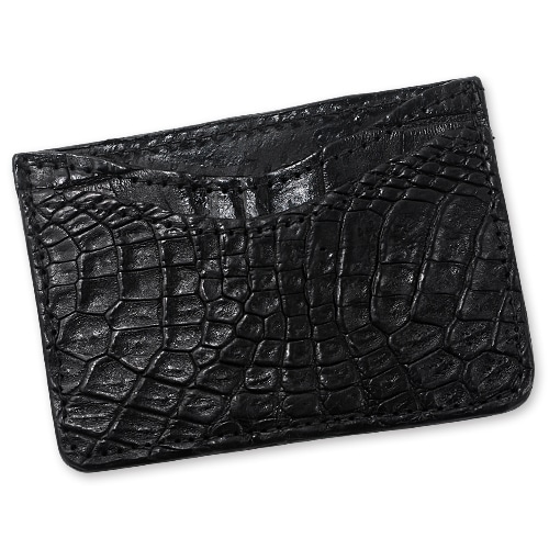 【Greg Everett Original　グレッグエバレットオリジナル　Card Wallet　カードケース】カードウォレット/ダブルスリーブ/アリゲーター/ブラック【送料無料】